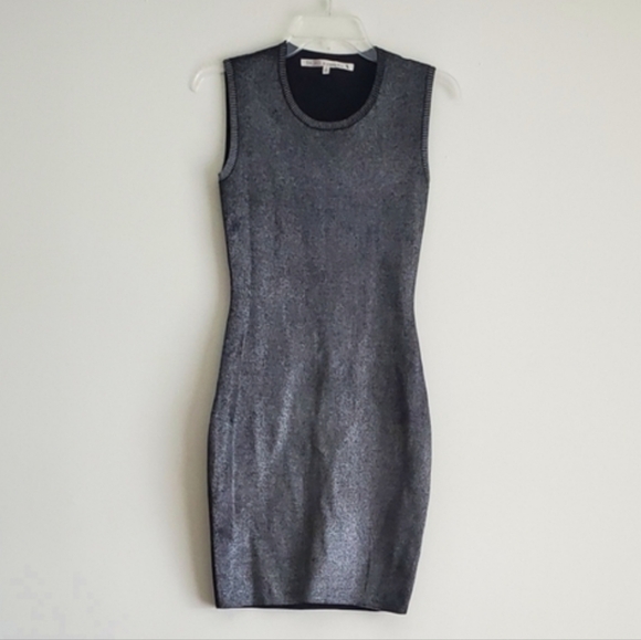 RACHEL Rachel Roy Dresses & Skirts - RACHEL RACHEL ROY GREY BLACK ROUND NECK METALLIC DRESS..SIZE S